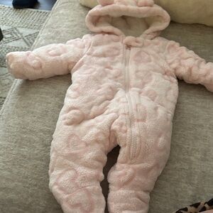 Wonder Nation Pink Heart Footie Onesie